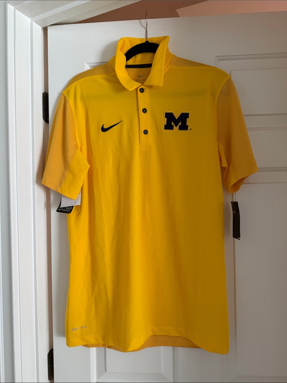 Nike Men’s Yellow Polo with University of Michigan Logo